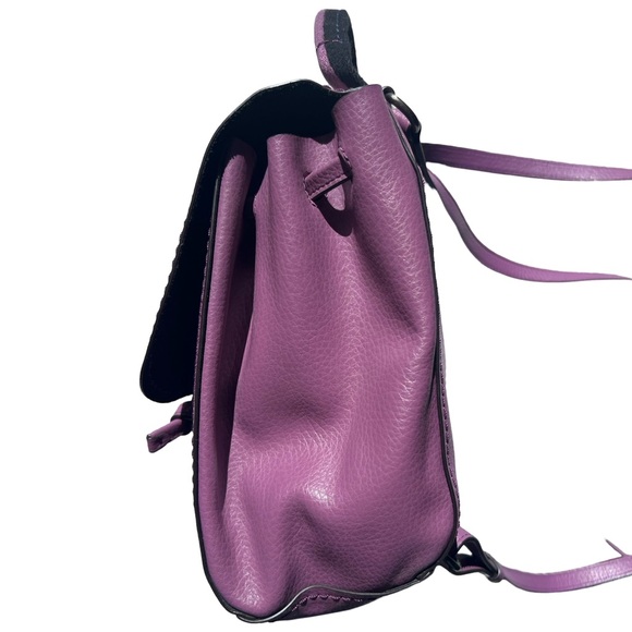 Coach Pebble Leather Convertible Derby Crossbody Backpack in Mauve - Picture 8 of 9